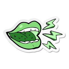 sticker of a cartoon smiling halloween mouth