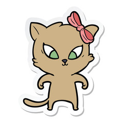 sticker of a cartoon cat