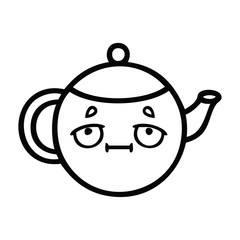 line drawing cartoon teapot