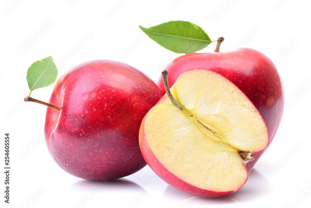 Sticker red apples on white background