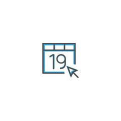 Calendar icon design. Interaction icon line vector illustration