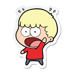 sticker of a cartoon shocked man