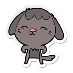 sticker of a happy cartoon dog