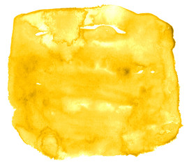 Vibrant Yellow watercolor abstract background, stain, splash paint, stain, divorce. Vintage paintings for design and decoration. With copy space for text.