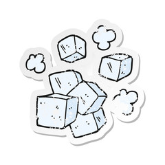 distressed sticker of a cartoon ice cubes