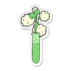 sticker of a cartoon science test tube
