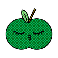 comic book style cartoon juicy apple