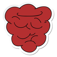 sticker of a quirky hand drawn cartoon raspberry