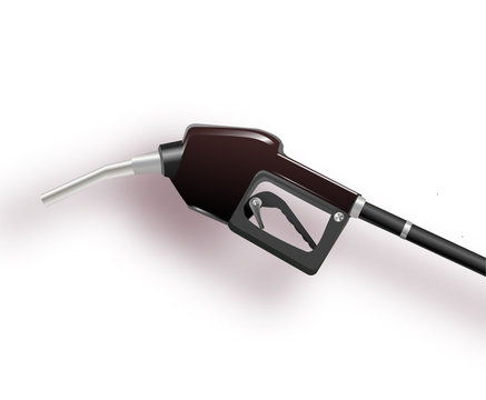 pump nozzle for refueling gas on white background.gasoline pump 3d render.