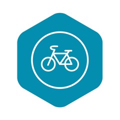 Sign bike icon in simple style isolated on white background