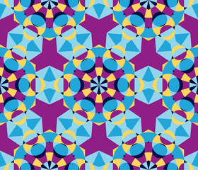 Cute Kaleidoscope Seamless Pattern as abstract geometric elements