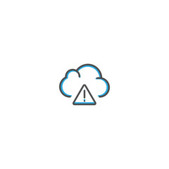 Cloud Computing icon design. Interaction icon line vector illustration