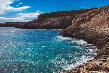 Beautiful sea shore in Cyprus. A view of a sea shore in Kavo Greko nenar Aiya Napa, Cyprus