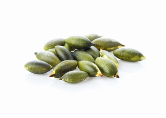 Pumpkin seed on white backgroun