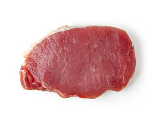 Fresh Pork Top View On White Background