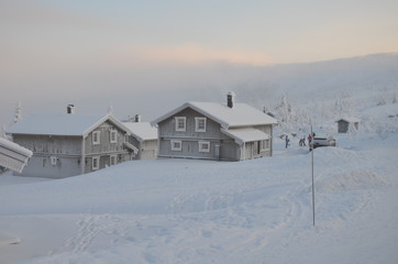 house in the snow