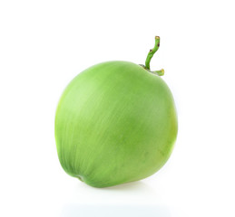 Green coconut on white background