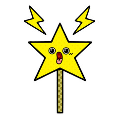 comic book style cartoon magic wand