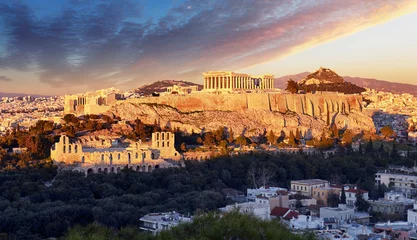 Fotobehang The Acropolis of Athens, Greece, with the Parthenon Temple © TTstudio