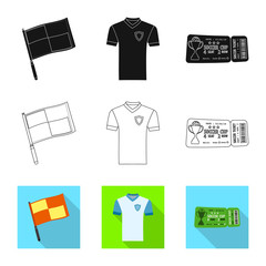 Vector illustration of soccer and gear icon. Set of soccer and tournament stock vector illustration.