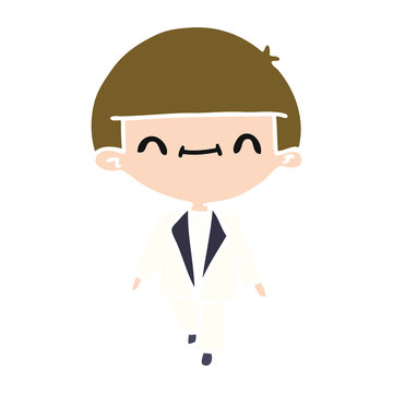 cartoon of cute kawaii boy in suit