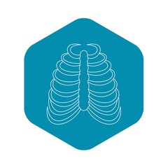 Rib cage icon. Outline illustration of rib cage vector icon for web
