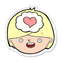 sticker of a cartoon man in love