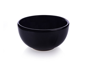 Black bowl empty isolated on white background