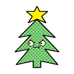 comic book style cartoon christmas tree
