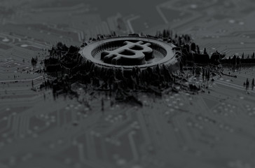Cryptocurrency Mine On Circuit Board