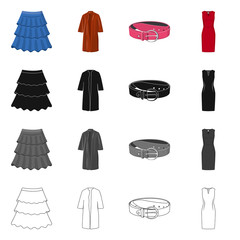 Fototapeta premium Vector design of woman and clothing icon. Collection of woman and wear stock vector illustration.