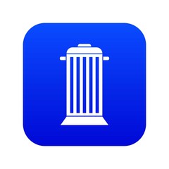 Street trash icon digital blue for any design isolated on white vector illustration