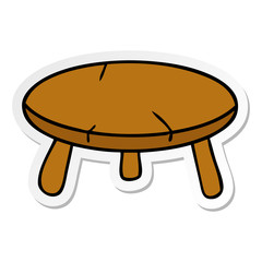 sticker cartoon doodle of a wooden stool