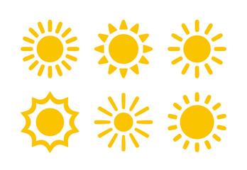 Fototapeta premium Beautiful Sun Icon Set.
