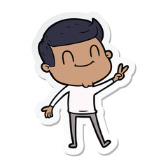 sticker of a cartoon friendly man
