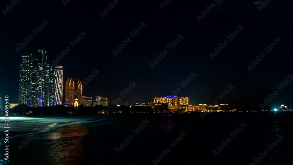 Wall mural Sunset in Abu Dhabi, United Arab Emirates. Timelapse.