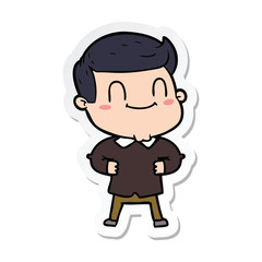 sticker of a cartoon friendly man