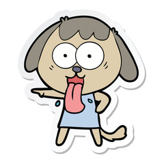 sticker of a cute cartoon dog
