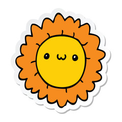 sticker of a cartoon flower