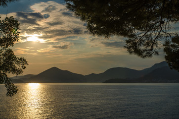 Sunset in the bay, Montenegro