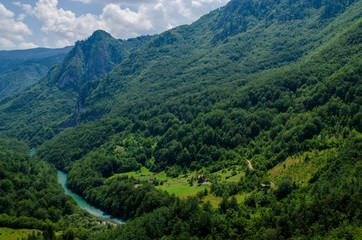 Naklejka na ściany i meble Montenegro, Valley under the Tara river