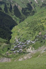 flowering meadows and village landscapes.savsat/artvin/turkey