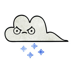 retro grunge texture cartoon snow cloud