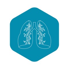 Lungs icon. Outline illustration of lungs vector icon for web