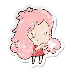 Fototapeta premium distressed sticker of a cartoon girl