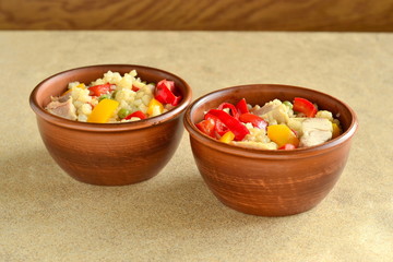 Rice with chicken and vegetables