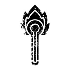 distressed symbol hot glass thermometer