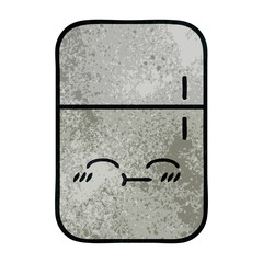 retro grunge texture cartoon fridge freezer