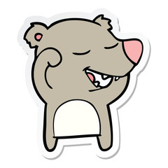 sticker of a cartoon bear