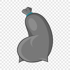 Trash bag icon in cartoon style isolated on background for any web design 
